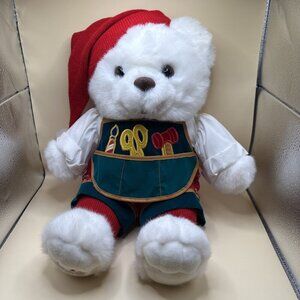Santa's Magical Toyshop 1995 Christmas 14" Teddy Bear KMart Stuffed Plush